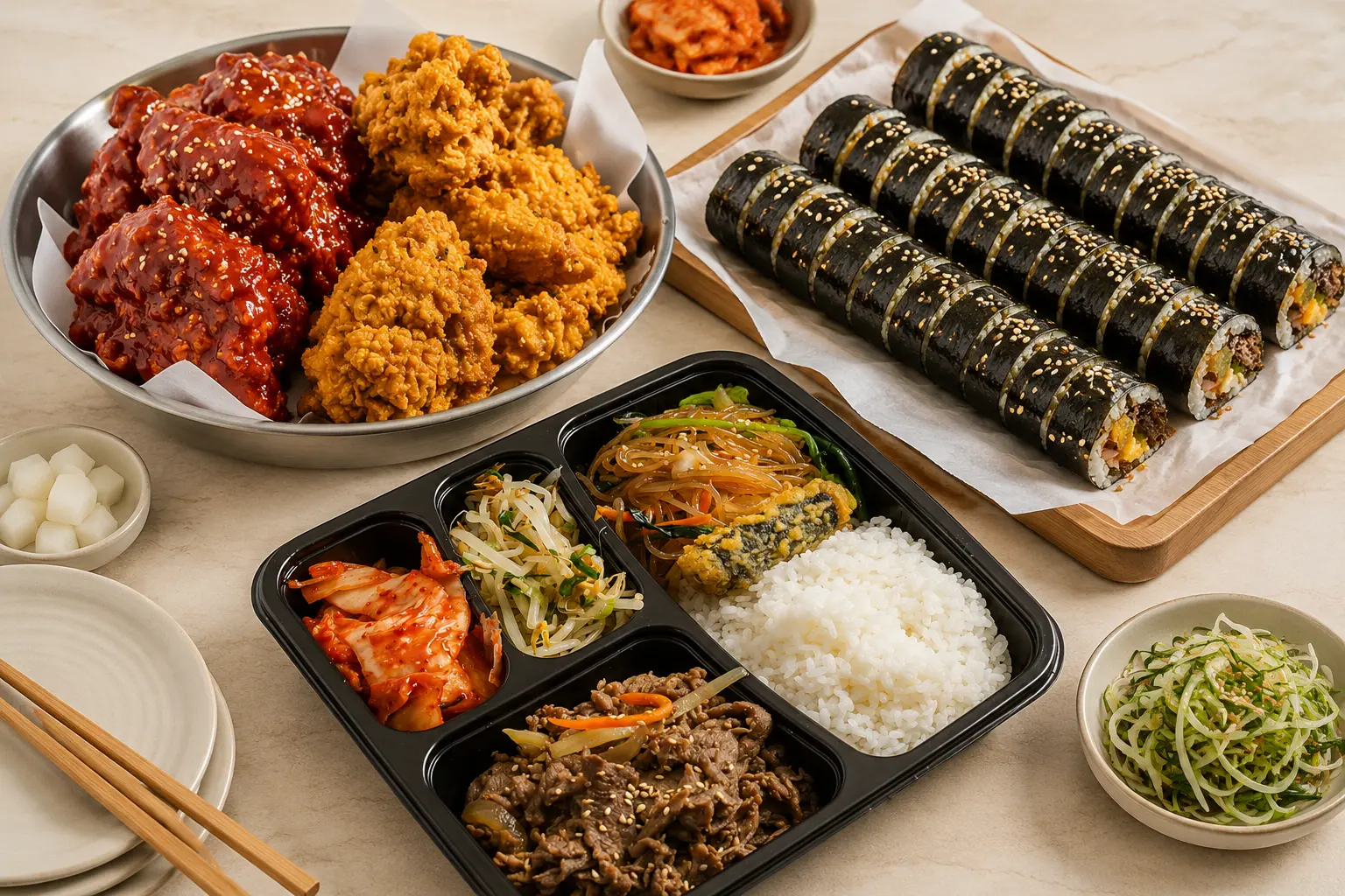 A generous Oriental Spoon Express catering spread